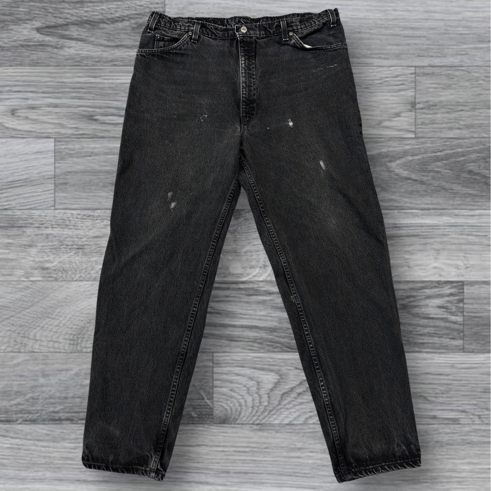 Vtg Levis 550 Mens 38x31 Black Relaxed Fit Orange Tab (Blank)Jeans Made in USA